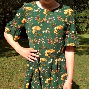 SPEECHLESS Green Floral Dress XS